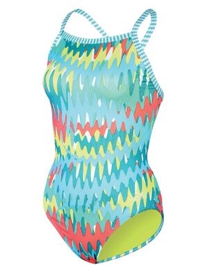 Dolfin Uglies V-Back swimsuit in the  Zippy print, size 36  EUC
